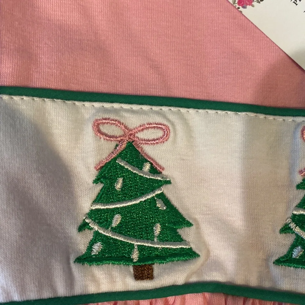 CB Boutique Girls Sz. 6/7 -2pc set Christmas Tree Pink Plaid